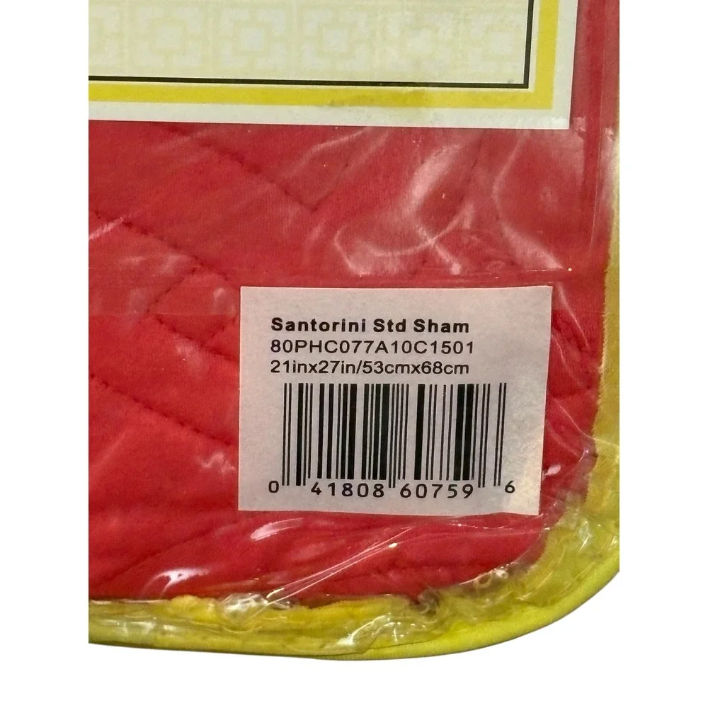 Trina‎ Turk Santorini Coral Quilted Standard Sham 100% Cotton Sateen New